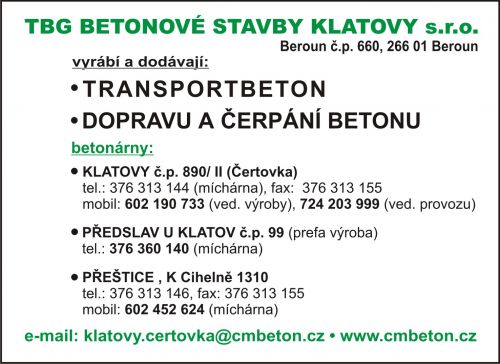 TBG BETONOV STAVBY KLATOVY s.r.o.