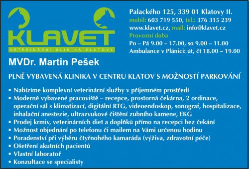 KLAVET - Veterinární klinika Klatovy