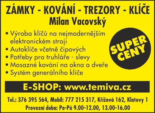 Z�MKY - KOV�N� -TREZORY -  KL��E